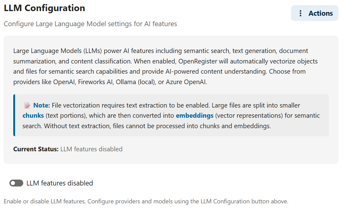 LLM Configuration Modal